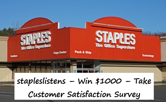 stapleslistens – Win $1000 – Take Customer Satisfaction Survey